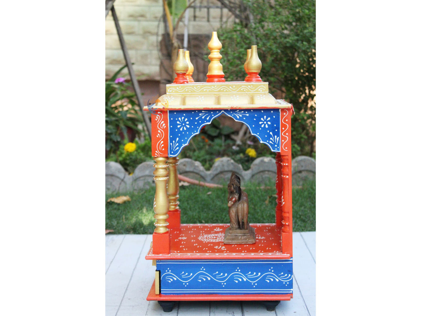 Designer Pooja Mandir with Painted Drawers