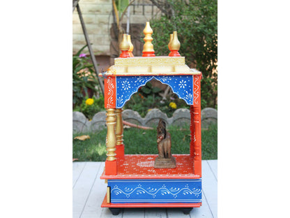 Designer Pooja Mandir with Painted Drawers
