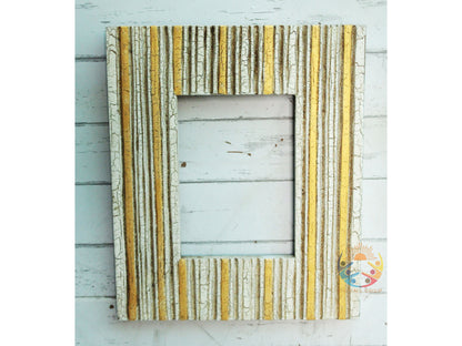 White Gold Painted Wooden Photo Wood