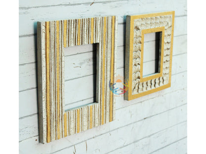White Gold Painted Wooden Photo Wood