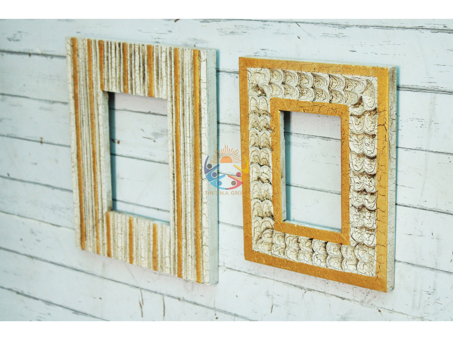 White Gold Painted Wooden Photo Wood
