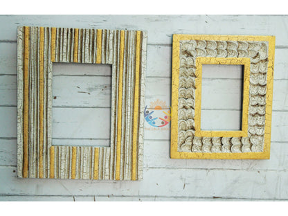 White Gold Painted Wooden Photo Wood