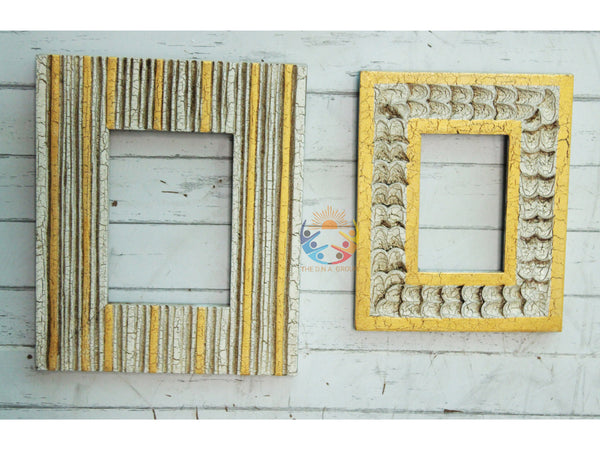 White Gold Painted Wooden Photo Wood