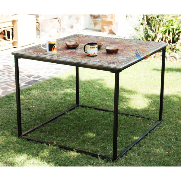 Wooden Folding Coffee Table Dining Table Handmade Farmhouse Living Room Table Iron Leg Table Wooden Desk Office Furniture Buffet Party Table