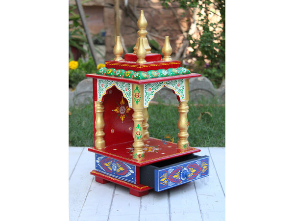 Handcrafted Wooden Temple For Home and
