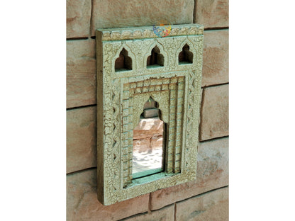 Wooden Mirror Frame, Handmade Collage Photo