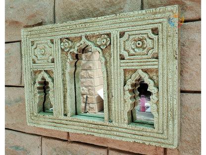 Wooden Mirror Frame, Handmade Collage Photo