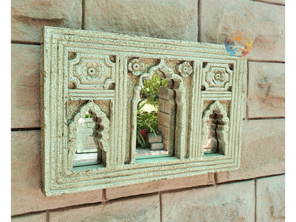 Wooden Mirror Frame, Handmade Collage Photo