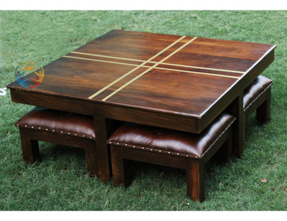Wooden Dining Set Space Saving Mango Wood