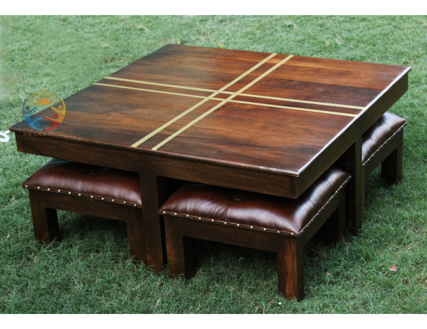 Wooden Dining Set Space Saving Mango Wood