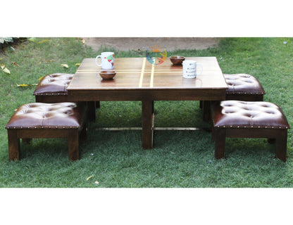 Wooden Dining Set Space Saving Mango Wood