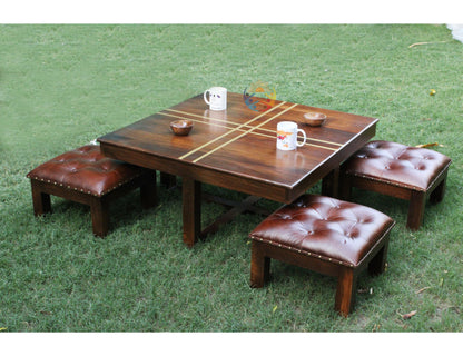 Wooden Dining Set Space Saving Mango Wood