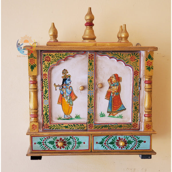 Wooden Mandir Radha Krishna Iskcon Wood