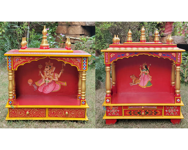 Wooden Temple Hindu Diwali Pooja Model 1