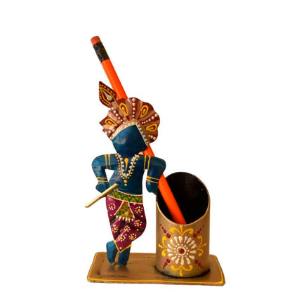 Elegant Handmade Iron Pen Holder Krishna Pen Stand
