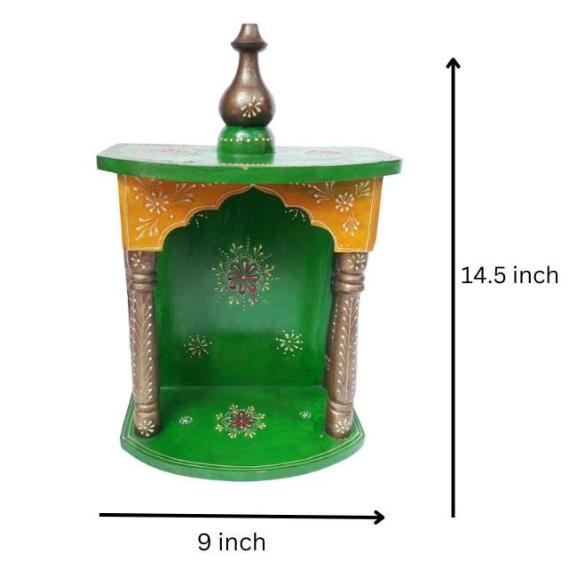 Small Wooden Temple Mandir Handcrafted Wood