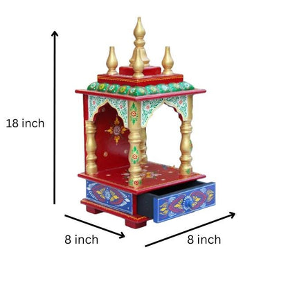 Handcrafted Wooden Temple For Home and