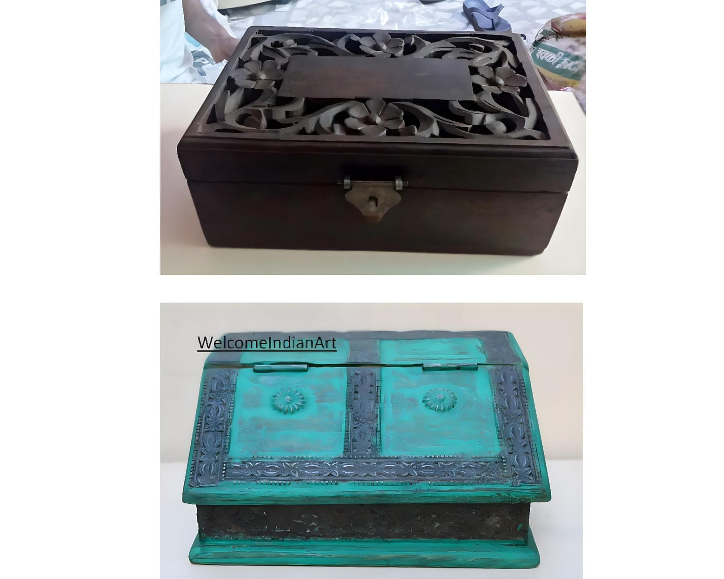 High Quality Wooden Carved Handpainted Model 1 Painted Box