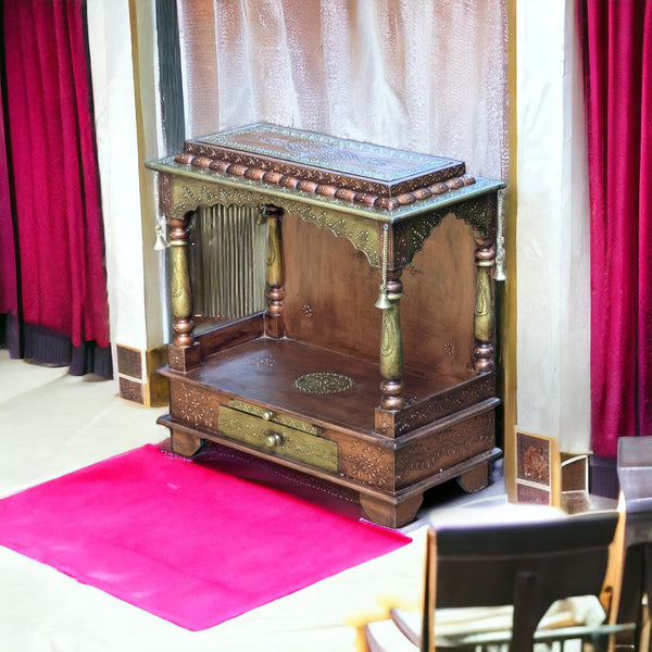 Wooden Pooja Mandir Temple, Home Altar