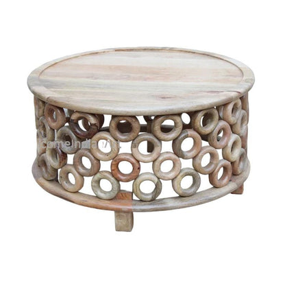 Wood Round Coffee Table/ Wooden Cocktail