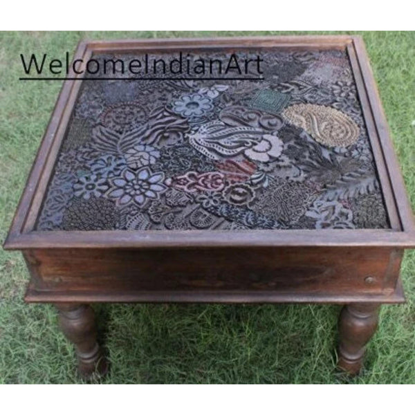 Indian Antique Wooden Coffee Table Model 1
