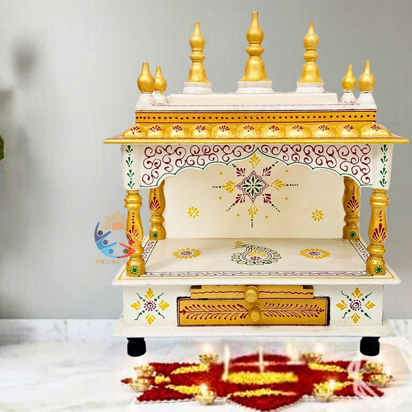 Wooden Mandir Gold Temple Hindu Pooja