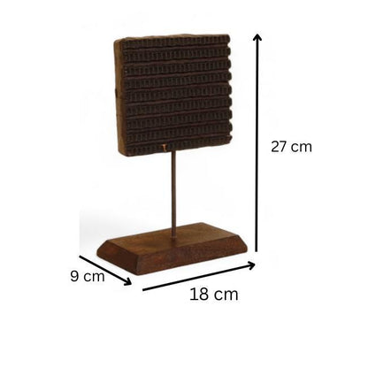 Antique wooden printed block on stand