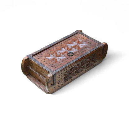 Handcrafted antique wooden storage box for
