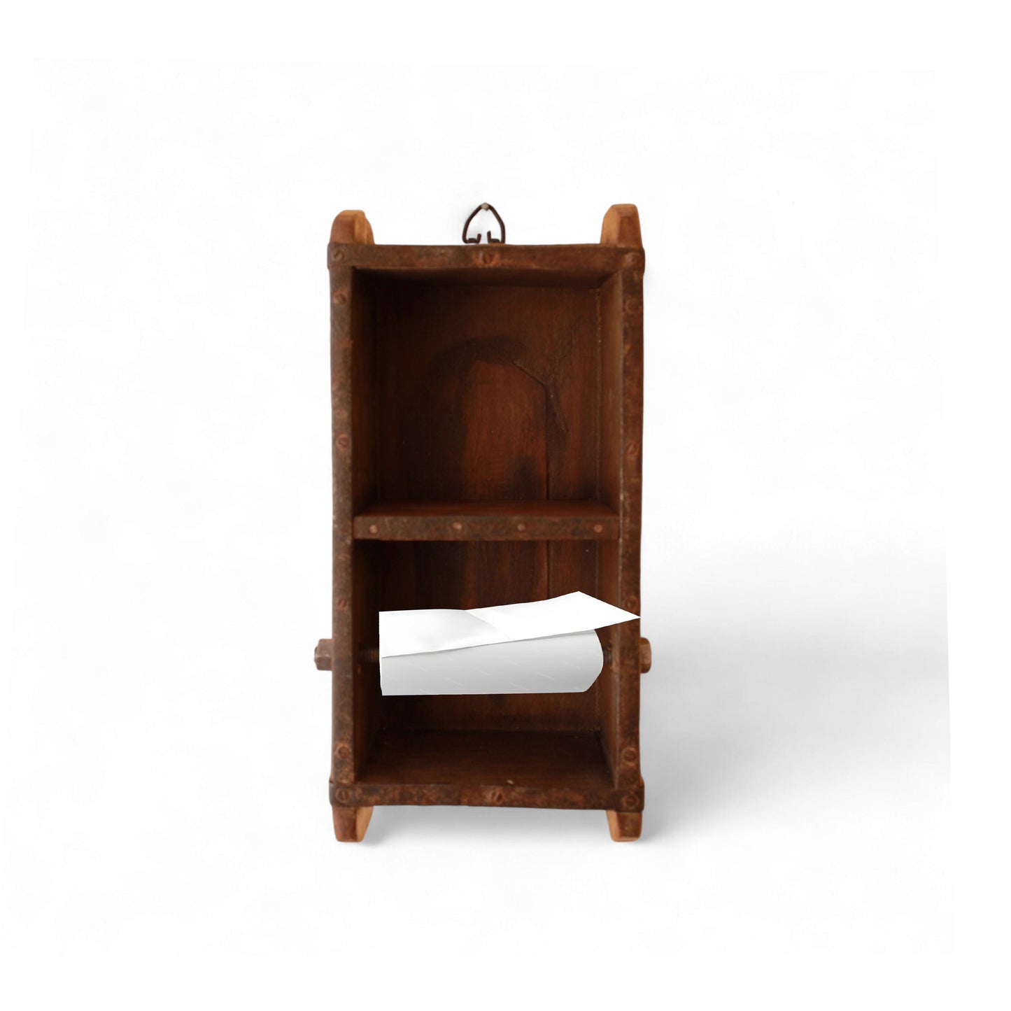 Handcrafted Wooden Toilet Paper Holder -