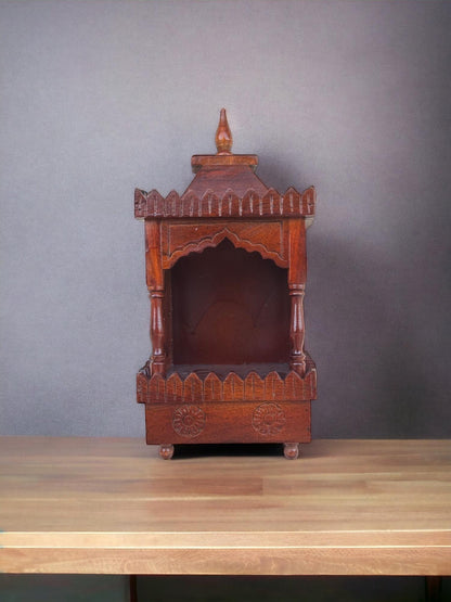 Handcrafted Wooden Mandir For Home Wood