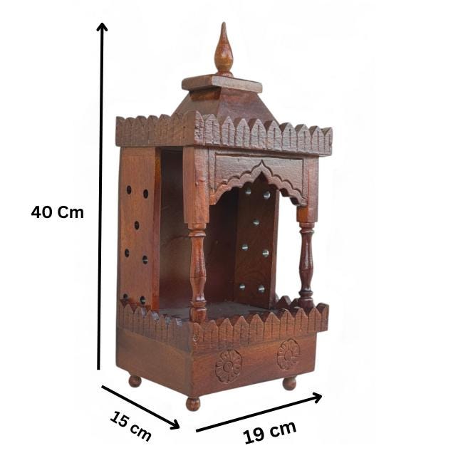 Handcrafted Wooden Mandir For Home Wood