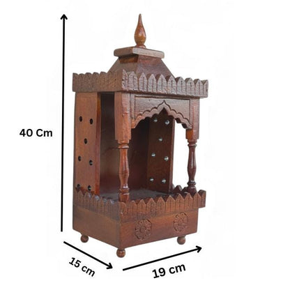 Handcrafted Wooden Mandir For Home Wood