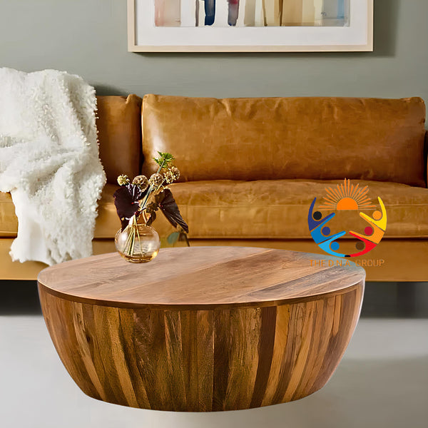 Wooden Table Handcrafted Round Coffee 10X10X10