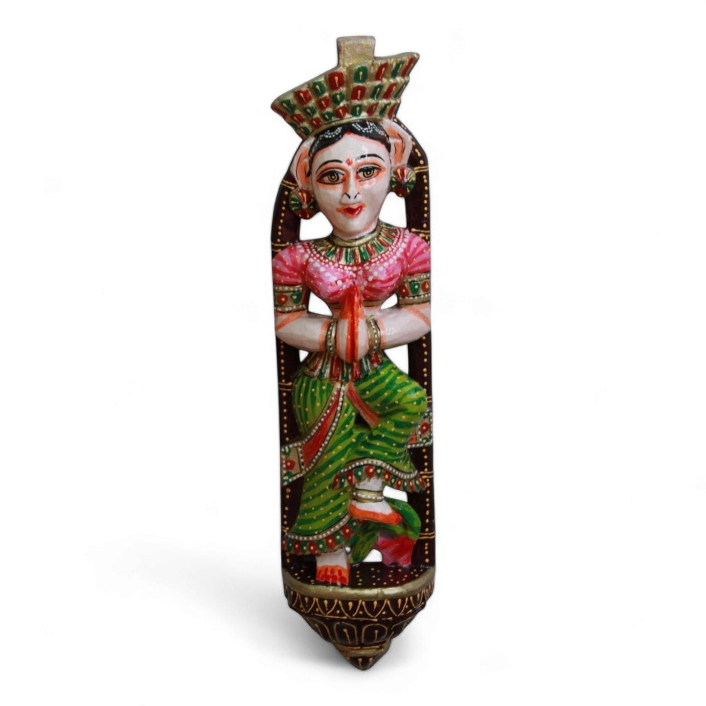 Wooden Lady Musician Puppet Dolls Wood