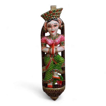 Wooden Lady Musician Puppet Dolls Wood