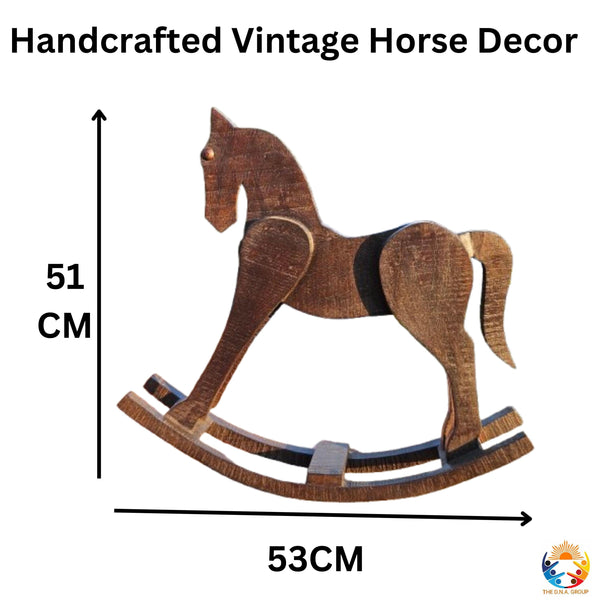 Wooden Rocking Horse, Handcrafted Horse Solid Wood