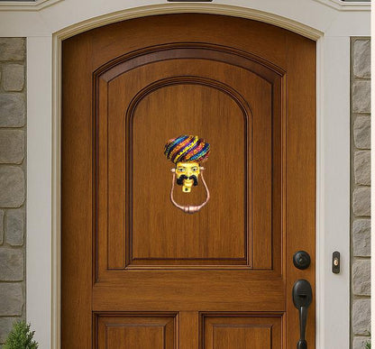 Handcrafted Metal Door Knocker, Rajasthani Turban