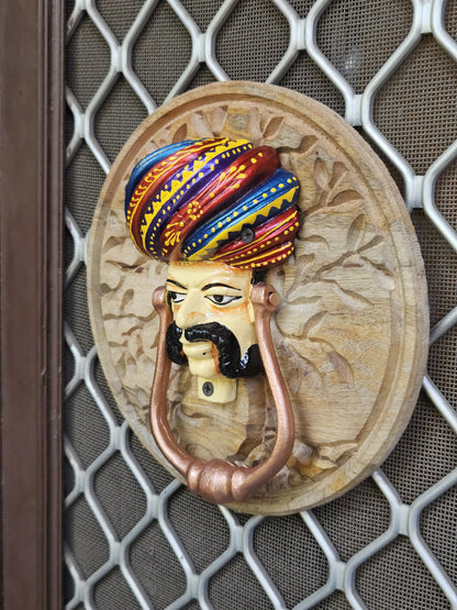 Handcrafted Metal Door Knocker, Rajasthani Turban