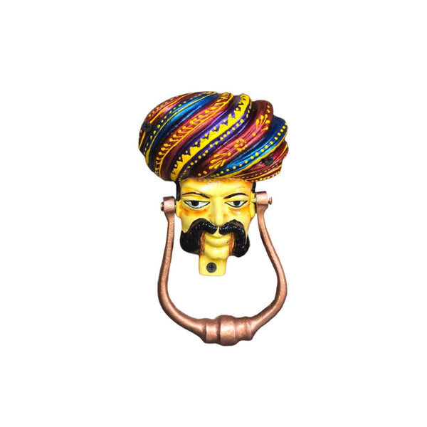 Handcrafted Metal Door Knocker, Rajasthani Turban