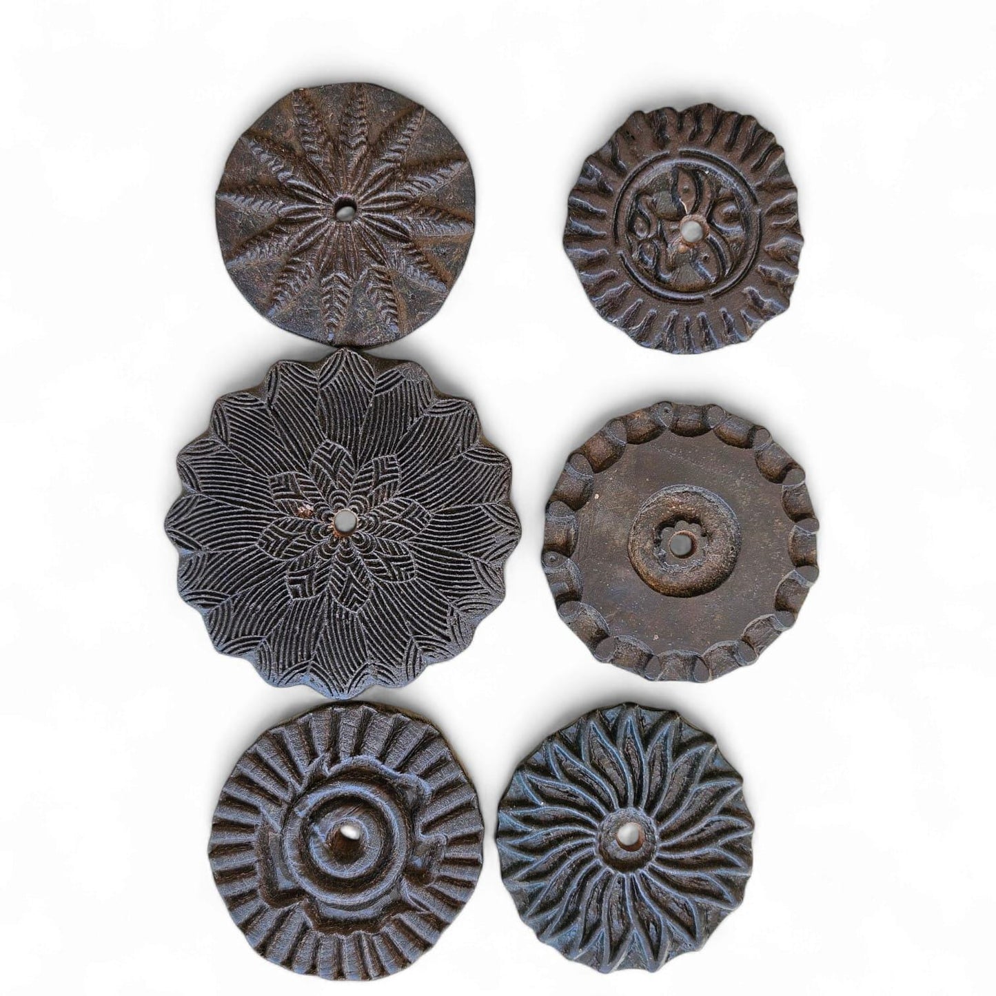 Wooden Round Tea Coaster Set, Old
