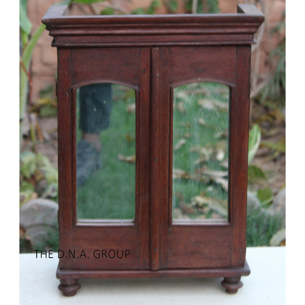 Vintage Wooden Glass Cabinet | Rustic