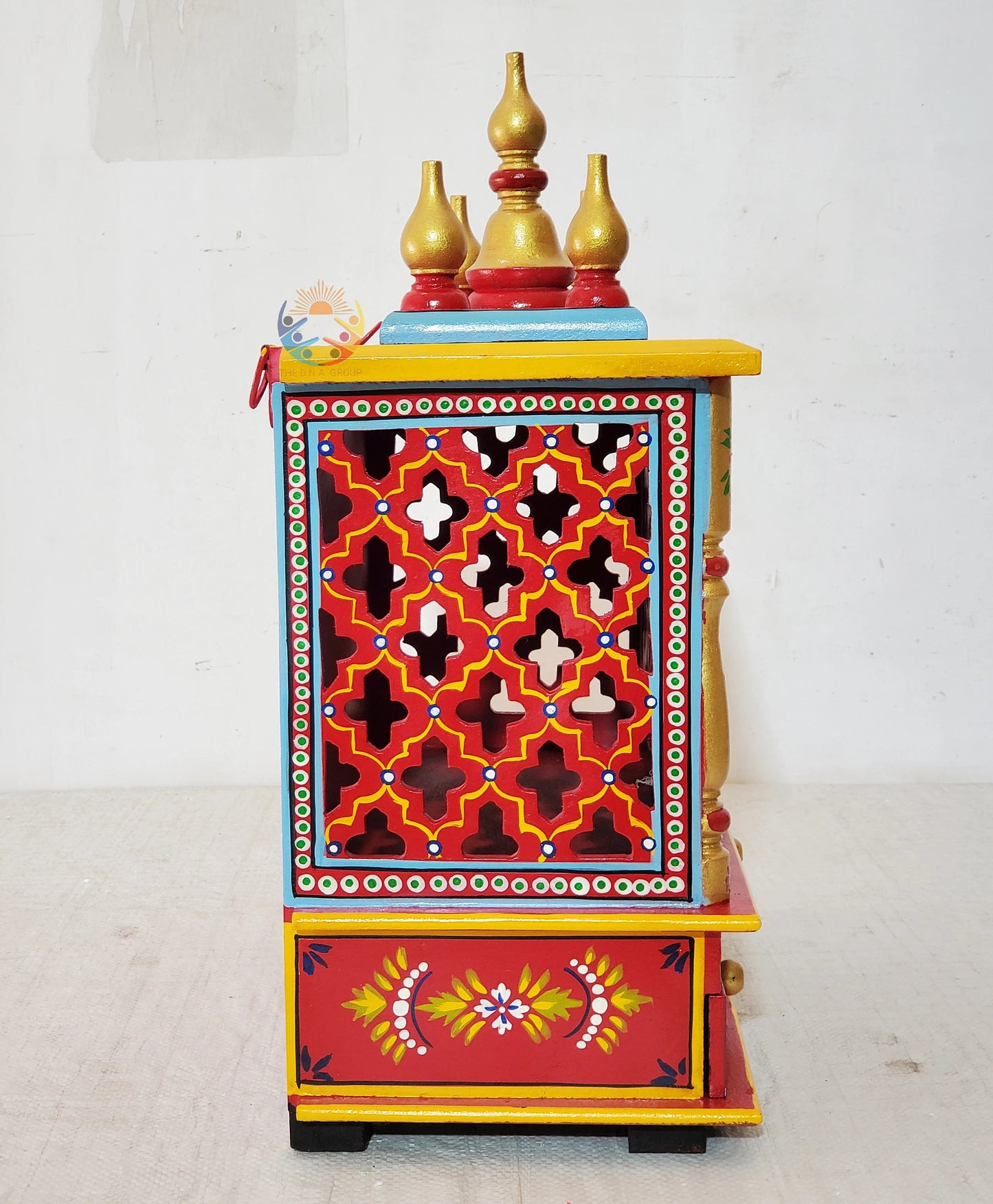 Wooden Mandir Temple, Wall Mounted White