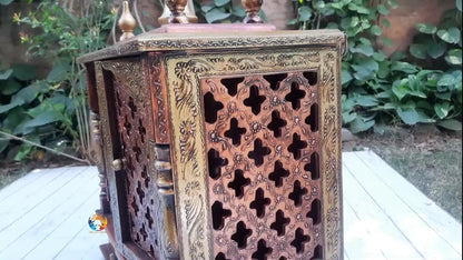 Big Size Handmade Copper Wooden Temple