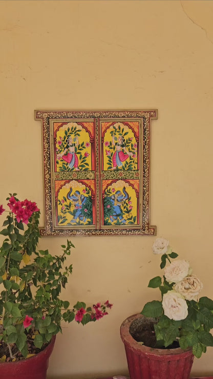 Indian Folk Art Wooden Window