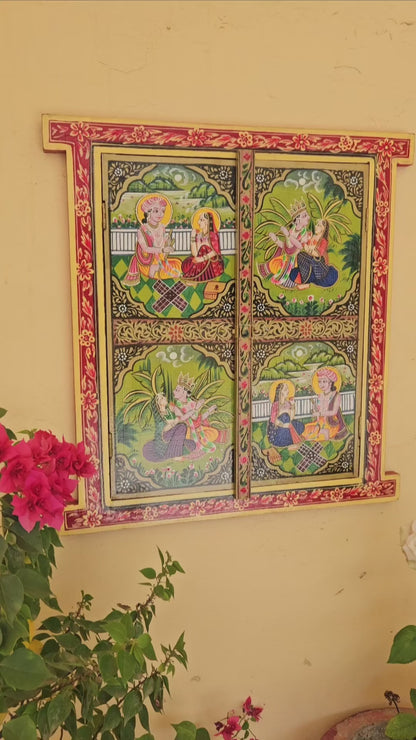 Hand Painted Wooden Window Wall Wood